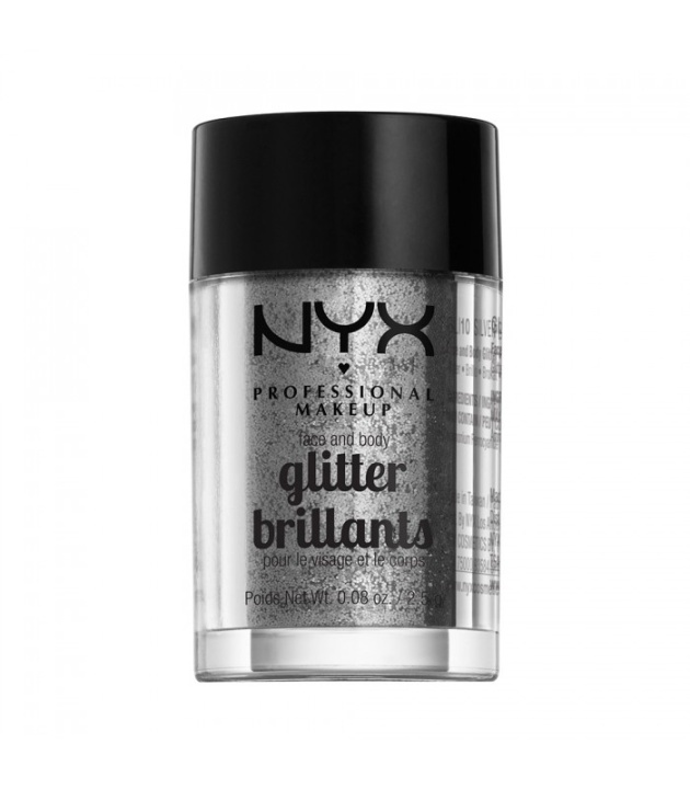 NYX PROF. MAKEUP Face & Body Glitter - 10 Silver 2,5g i gruppen SKØNHED & HELSE / Makeup / Makeup ansigt / Glitter hos TP E-commerce Nordic AB (38-69150)