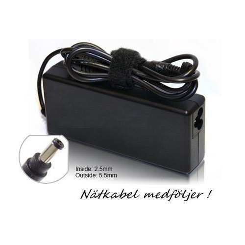 AC Adapter till Fujitsu Siemens, 20V 4.5A 90W (5.5x2.5mm) i gruppen COMPUTERTILBEHØR / Bærbare computere og tilbehør / Oplader / Opladere til laptops / Fujitsu Siemens hos TP E-commerce Nordic AB (38-7078)