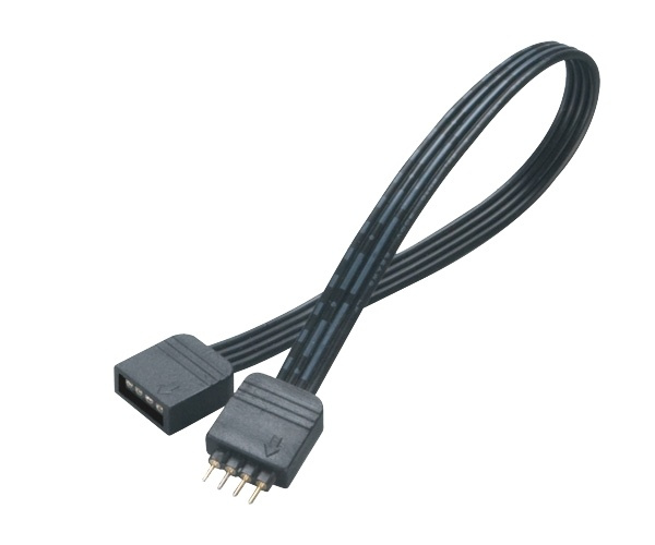 Akasa LED Strip light extension cable, 50cm, 4pin male to female, blac i gruppen COMPUTERTILBEHØR / Computer Tilbehør / Andet hos TP E-commerce Nordic AB (38-71515)