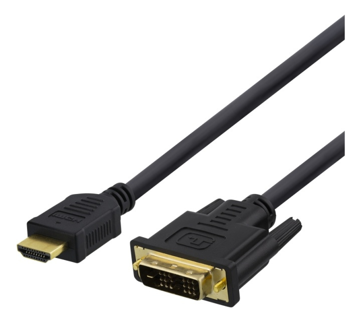 DELTACO HDMI to DVI cable, 1m, Full HD, black i gruppen COMPUTERTILBEHØR / Kabler og adaptere / DVI / Kabler hos TP E-commerce Nordic AB (38-71647)
