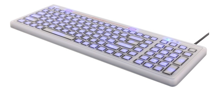 DELTACO Silicon keyboard, spill proof, blue LED, IP68, grey/black i gruppen COMPUTERTILBEHØR / Mus og tastatur / Tastatur / Med ledning hos TP E-commerce Nordic AB (38-71711)