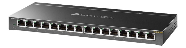 TP-Link TL-SG116E, 16-Port Gigabit Unmanaged Pro Switch, black i gruppen COMPUTERTILBEHØR / Netværk / Switches hos TP E-commerce Nordic AB (38-71988)