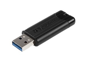 Verbatim PinStripe 256GB USB Drive, USB 3.0, retractable design, black i gruppen HJEMMEELEKTRONIK / Lagringsmedier / USB-flash drev / USB 3.0 hos TP E-commerce Nordic AB (38-72005)
