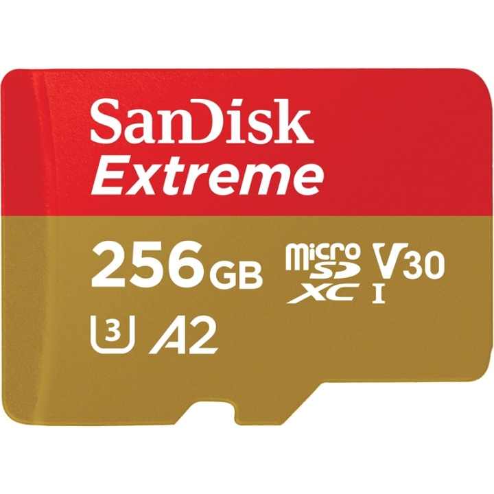 SANDISK MicroSDXC Extreme 256GB Adapter 160MB/s A2 C10 V30 i gruppen HJEMMEELEKTRONIK / Lagringsmedier / Hukommelseskort / MicroSD/HC/XC hos TP E-commerce Nordic AB (38-72184)