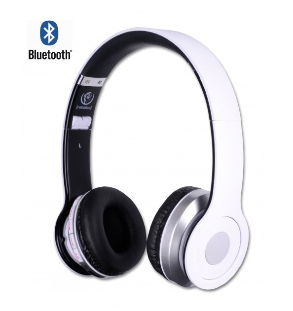 Rebeltec Crystal, trådlösa hörlurar med Bluetooth, vit i gruppen HJEMMEELEKTRONIK / Lyd & billede / Hovedtelefoner & Tilbehør / Hovedtelefoner hos TP E-commerce Nordic AB (38-72399)