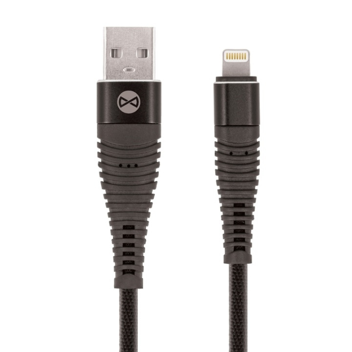 Forever Lightning-kabel Shark til iPhone - Sort i gruppen SMARTPHONES & TABLETS / Opladere og kabler / Kabler / Kabler Lightning hos TP E-commerce Nordic AB (38-72559)