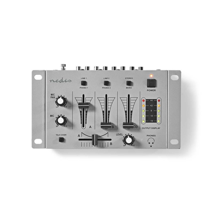 DJ-mixer | 3 Kanaler | Crossfader | Talkover-funktion | Aluminium | Sort / Sølv i gruppen HJEMMEELEKTRONIK / Lyd & billede / Højttalere & tilbehør / Tilbehør hos TP E-commerce Nordic AB (38-72662)