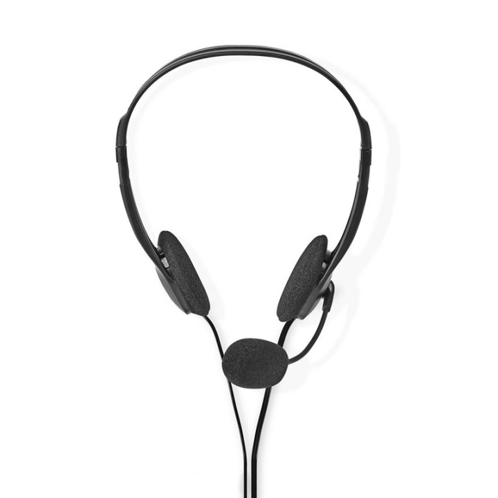 Nedis PC-headset | On-Ear | Stereo | 2x 3.5 mm | Fold-Away Mikrofon | Sort i gruppen COMPUTERTILBEHØR / Computer Tilbehør / Headset hos TP E-commerce Nordic AB (38-72721)