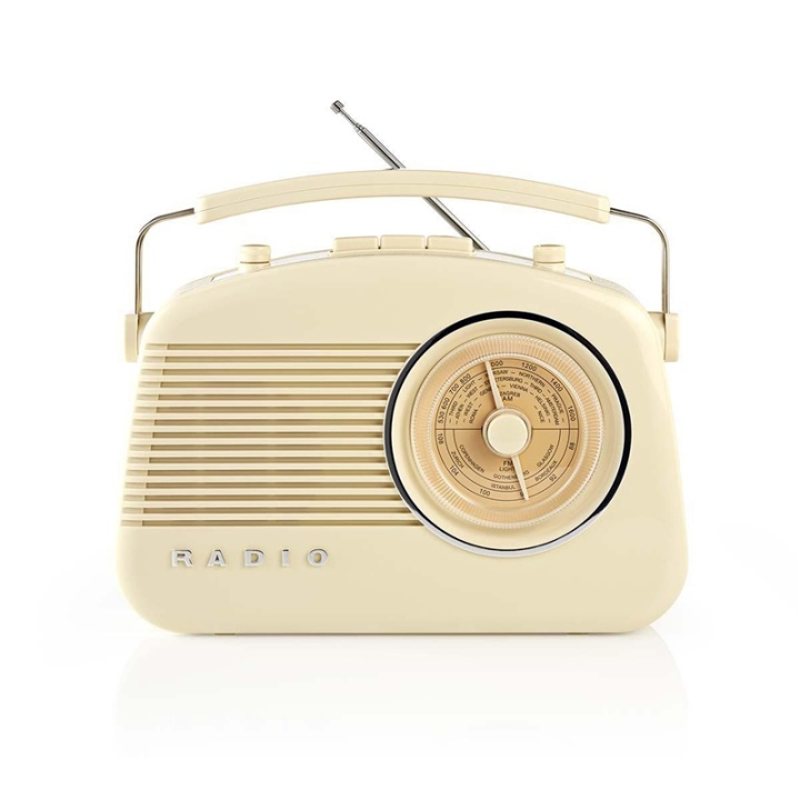 Nedis FM-radio | Borddesign | AM / FM | Batteri / Strømforsyning | Analog | 4.5 W | Bluetooth® | Bærehåndtag | Elfenben i gruppen HJEMMEELEKTRONIK / Lyd & billede / Hjemmebiograf, HiFi & Bærbar / Radio og vækkeure / Radio hos TP E-commerce Nordic AB (38-72747)