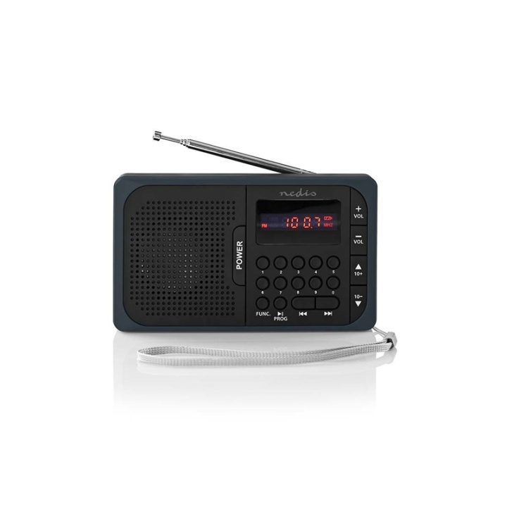 Nedis FM-radio | Bærbart design | FM | Batteri / Strømforsyning | Digital | 3.6 W | Skærmstørrelse: 2.0 