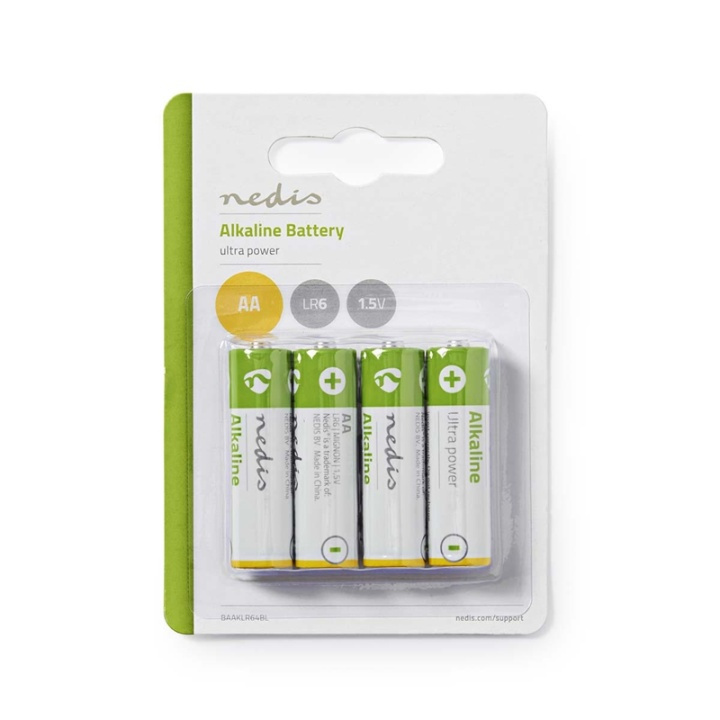 Nedis Alkaline Batteri AA | 1.5 V DC | 4-Blister i gruppen HJEMMEELEKTRONIK / Batterier og opladere / Batterier / AA hos TP E-commerce Nordic AB (38-72962)