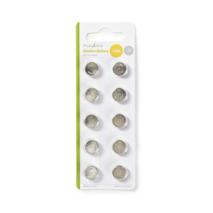 Nedis Alkaline batteri LR44 | 1.5 V DC | 10-Pakke i gruppen HJEMMEELEKTRONIK / Batterier og opladere / Batterier / Knapcelle hos TP E-commerce Nordic AB (38-72975)