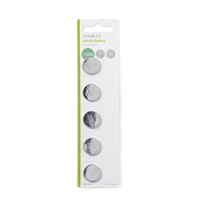 Nedis Lithium knapcellebatteri CR2032 | 3 V DC | 5-Pakke i gruppen HJEMMEELEKTRONIK / Batterier og opladere / Batterier / Knapcelle hos TP E-commerce Nordic AB (38-72977)