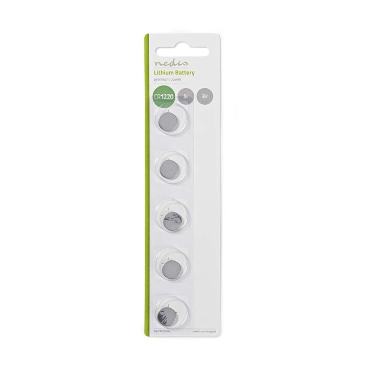 Nedis Lithium knapcellebatteri CR1220 | 3 V DC | 5-Pakke i gruppen HJEMMEELEKTRONIK / Batterier og opladere / Batterier / Knapcelle hos TP E-commerce Nordic AB (38-72981)