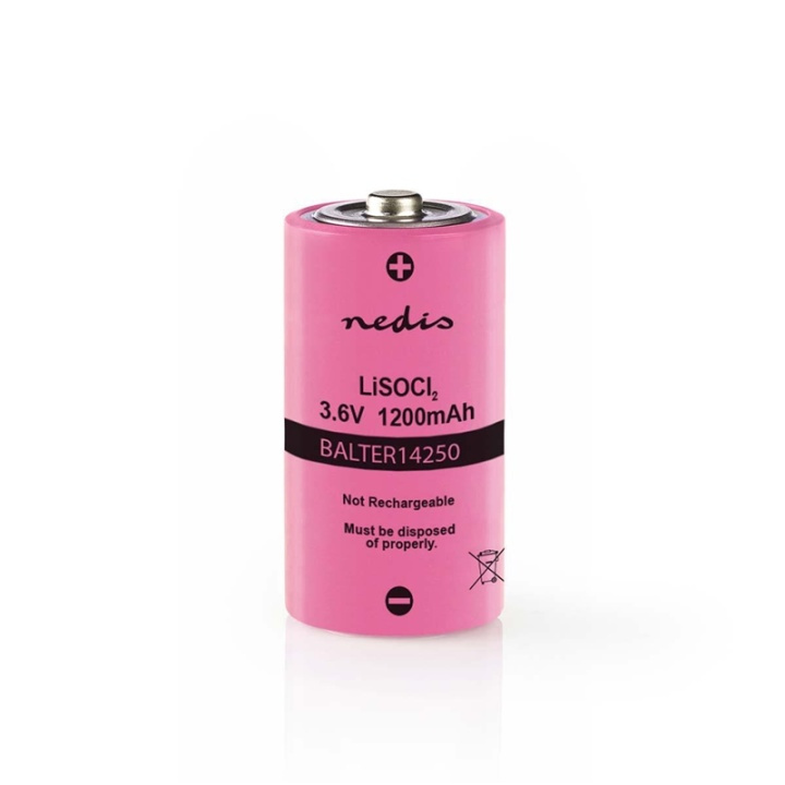 Nedis Lithiumthionylchloridbatteri ER14250 | 3.6 V DC | Lithiumthionylchlorid | 1200 mAh | 1-Blister | ER14250 | Pink i gruppen HJEMMEELEKTRONIK / Batterier og opladere / Batterier / Andet hos TP E-commerce Nordic AB (38-72987)