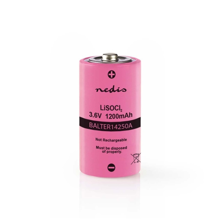 Nedis Lithiumthionylchloridbatteri ER14250 | 3.6 V DC | Lithiumthionylchlorid | 1200 mAh | 1-Blister | ER14250 | Solder wire | Pink i gruppen HJEMMEELEKTRONIK / Batterier og opladere / Batterier / Andet hos TP E-commerce Nordic AB (38-72989)