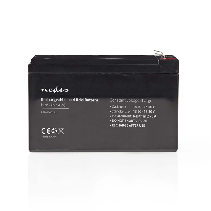 Nedis Genopladeligt blybatteri | Bly-syre | Opladningsbar | 12 V | 9000 mAh i gruppen HJEMMEELEKTRONIK / Batterier og opladere / Genopladelige batterier / Blybatterier hos TP E-commerce Nordic AB (38-73013)