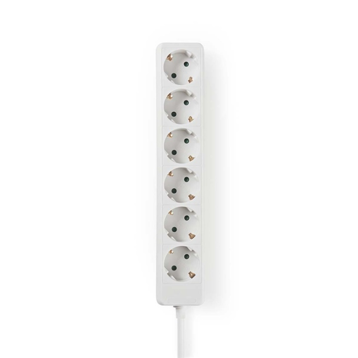 Nedis Udvidelse Socket | Stikprop med sidebens jord / Type F (CEE 7/7) | 6-vejs | 3.00 m | 3680 W | 16 A | Slags jordforbindelse: Sidekontakter | 230 V AC 50/60 Hz | Kontakt Vinkel: 45 ° | H05VV-F 3G1.5mm² | Hvid i gruppen HJEM, HUS & HAVE / Elektricitet & Belysning / Stikdåse hos TP E-commerce Nordic AB (38-73046)