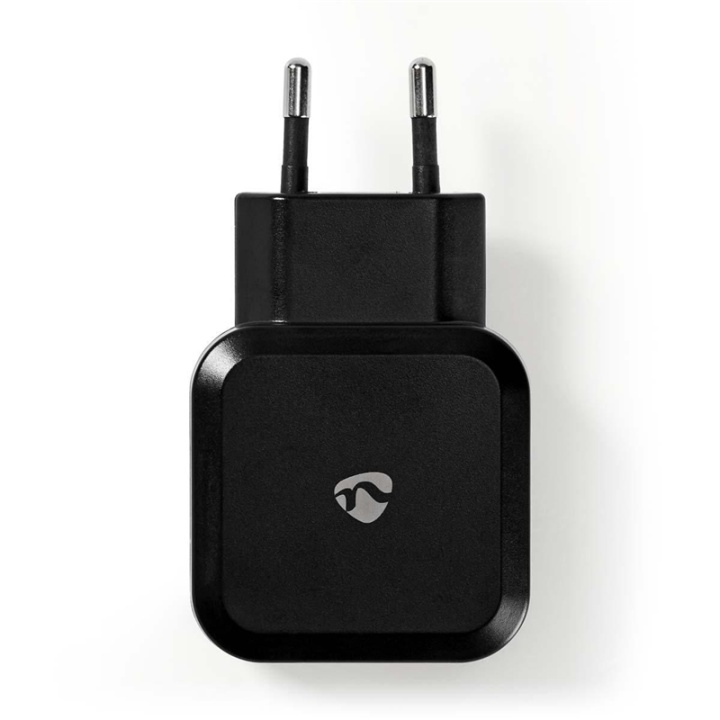Nedis Vægoplader | 24 W | Hurtigopladningsfunktion | 2x 2.4 A A | Antal output: 2 | 2x USB-A | Uden Kabel | Single Voltage Output | Sort i gruppen SMARTPHONES & TABLETS / Opladere og kabler / Vægoplader / Vægoplader USB hos TP E-commerce Nordic AB (38-73062)