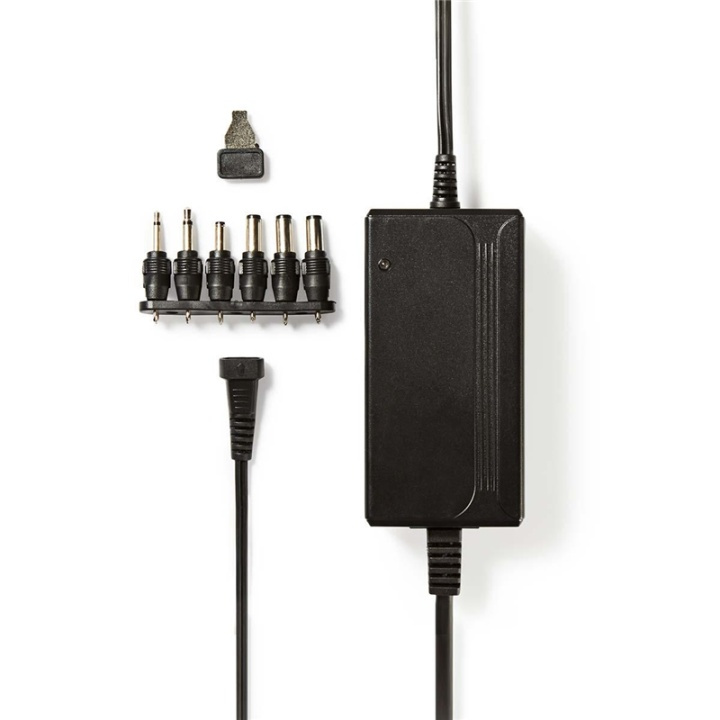 Nedis Universal AC Power Adapter | 27 W | 3 - 12 V DC | 3.60 m | 2.25 A A | 6 plug(s) | Sort i gruppen COMPUTERTILBEHØR / Bærbare computere og tilbehør / Oplader / Opladere til laptops / Universal hos TP E-commerce Nordic AB (38-73100)