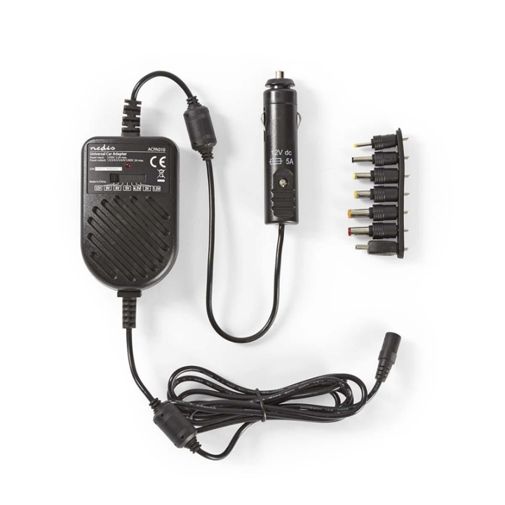 Nedis Universal AC Power Adapter | 36 W | 0 - 12 V DC | 1.20 m | 5.0 A | 7 plug(s) | Sort i gruppen BIL / Tilbehør / Accessories / 12 volt tilbehør hos TP E-commerce Nordic AB (38-73108)