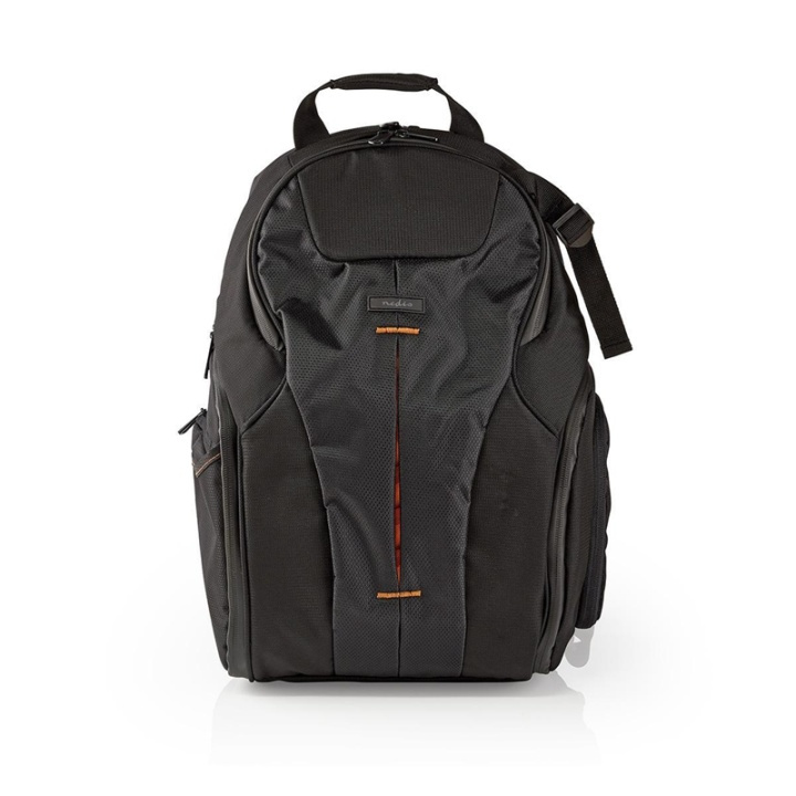 Nedis Kamera taske | Backpack | Vandafvisende | 150 mm | 290 mm | 410 mm | Samlet antal rum: 16 | Orange / Sort i gruppen HJEMMEELEKTRONIK / Foto og video / Fotografi udstyr / Kameratasker hos TP E-commerce Nordic AB (38-73156)