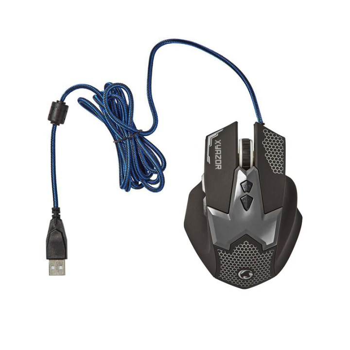 Nedis Gaming Mouse | Kabel | 800 / 1200 / 1600 / 2400 dpi | Justerbar DPI | Antal knapper: 7 | Højrehåndet | 1.50 m | LED i gruppen COMPUTERTILBEHØR / GAMING / Mus hos TP E-commerce Nordic AB (38-73176)