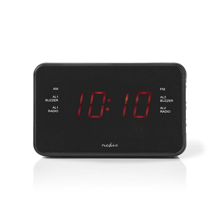 Nedis Digital vækkeur Radio | LED Display | 1x 3.5 mm Audio Input | Tidsprojektion | AM / FM | Snooze funktion | Sleep timer | Antal alarmer: 2 | Sort i gruppen HJEMMEELEKTRONIK / Lyd & billede / Hjemmebiograf, HiFi & Bærbar / Radio og vækkeure / Klokradio hos TP E-commerce Nordic AB (38-73405)