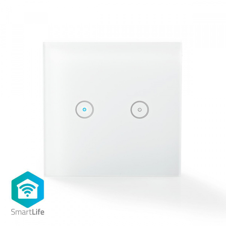 Nedis SmartLife Vægkontakt | Wi-Fi | Dobbelt | Vægbeslag | 1000 W | Android™ / IOS | Glas | Hvid i gruppen HJEM, HUS & HAVE / Smart hjem / Smart belysning hos TP E-commerce Nordic AB (38-73513)