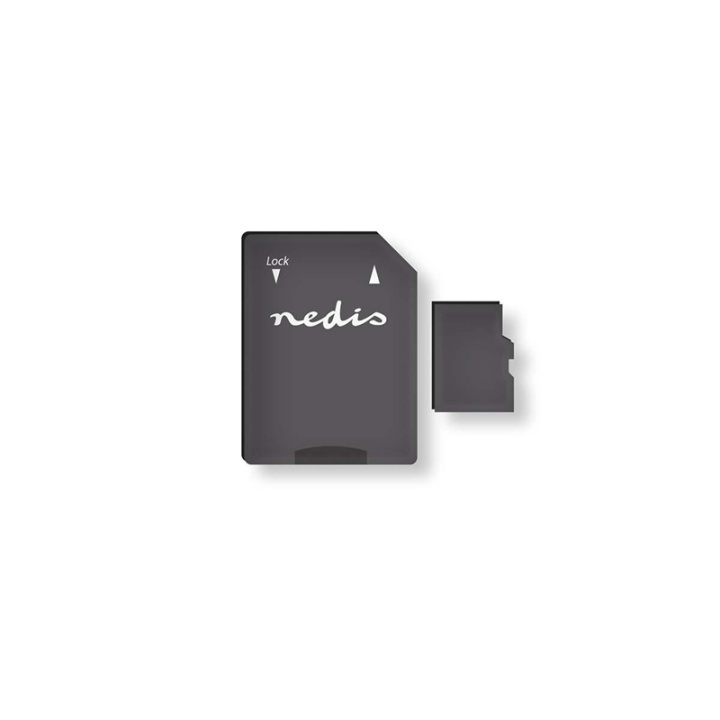 Nedis microSD-hukommelseskort | microSDXC | 64 GB | Skrivehastighed: 90 MB/s | Læs hastighed: 45 MB/s | UHS-I | SD adapter inkluderet i gruppen HJEMMEELEKTRONIK / Lagringsmedier / Hukommelseskort / MicroSD/HC/XC hos TP E-commerce Nordic AB (38-73527)