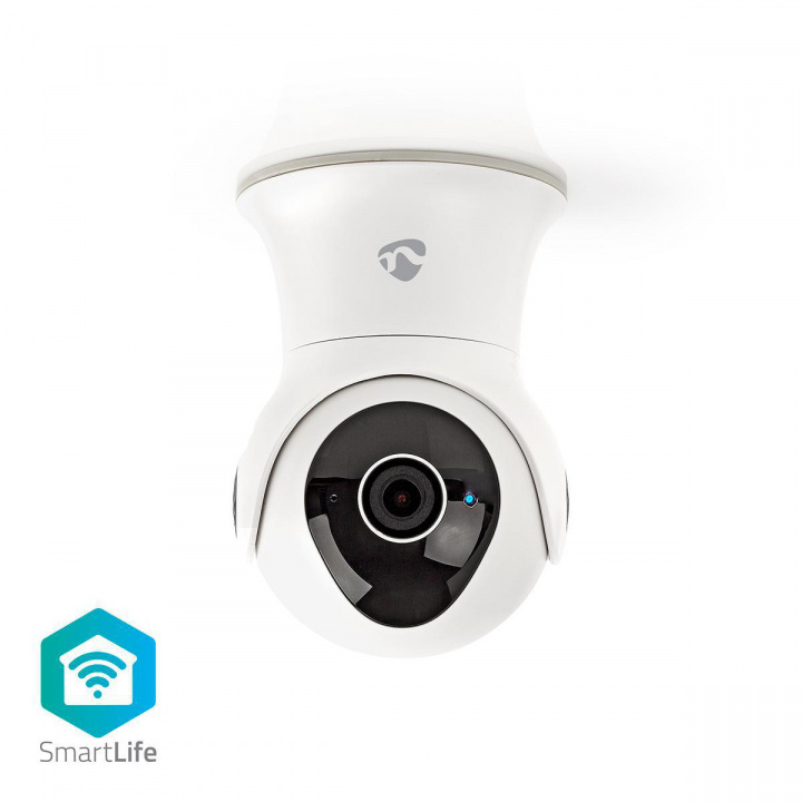 Nedis SmartLife udendørskamera | Wi-Fi | Full HD 1080p | Pan tilt | IP65 | Cloud Storage (mulighed) / Internal 16GB | 12 V DC | Med bevægelsessensor | Nattesyn | Hvid i gruppen HJEM, HUS & HAVE / Alarm, Sikkerhed & Overvågning / Overvågningskameraer / Digital (netværk) / Udendørs kameraer hos TP E-commerce Nordic AB (38-73756)