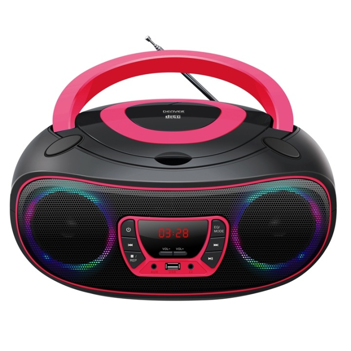 Denver CD Boombox med FM/USB/BT i gruppen HJEMMEELEKTRONIK / Lyd & billede / Hjemmebiograf, HiFi & Bærbar / Bærbar musikafspiller / CD-afspiller hos TP E-commerce Nordic AB (38-74090)