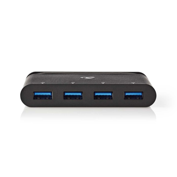 Nedis USB Multi-Port Adapter | USB 3.2 Gen 1 | USB-C™ Han | 4x USB-A | Runde | Nikkelplateret | Sort | Window Box med Euro lås i gruppen COMPUTERTILBEHØR / Computer Tilbehør / USB-hubs hos TP E-commerce Nordic AB (38-74441)