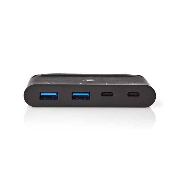 USB Multi-Port Adapter | USB 3.2 Gen 2 | USB-C™ Han | 2x USB-A / 2x USB-C™ | Runde | Nikkelplateret | Sort | Box i gruppen COMPUTERTILBEHØR / Computer Tilbehør / USB-hubs hos TP E-commerce Nordic AB (38-74446)