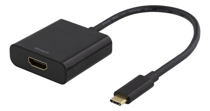 DELTACO USB-C to HDMI adapter, 4096x2160 30Hz, black i gruppen HJEMMEELEKTRONIK / Kabler og adaptere / HDMI / Adaptere hos TP E-commerce Nordic AB (38-74619)