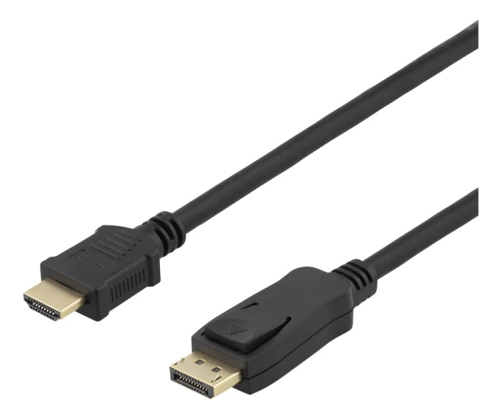 DELTACO DP - HDMI cable, 10m, 3840x2160 at 30Hz, 10.8Gb/s, black i gruppen HJEMMEELEKTRONIK / Kabler og adaptere / HDMI / Kabler hos TP E-commerce Nordic AB (38-74620)