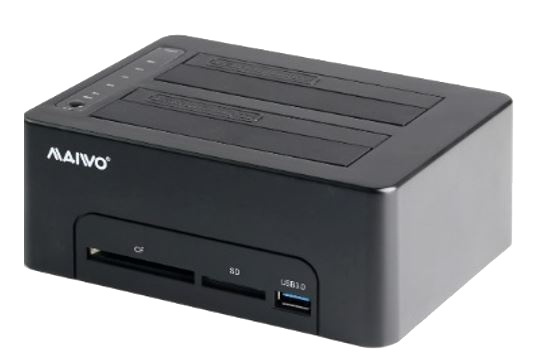 Two bay HDD/SSD docking station, USB 3.0 Gen, black i gruppen COMPUTERTILBEHØR / Bærbare computere og tilbehør / Docking stationer hos TP E-commerce Nordic AB (38-74788)