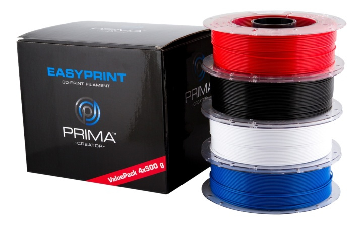 PrimaCreator EasyPrint PLA Value Pack Standard, 1.75 mm, 4 x 500 g i gruppen COMPUTERTILBEHØR / Printere og tilbehør / Printere / 3D-printere og tilbehør / Tillbehör hos TP E-commerce Nordic AB (38-74863)