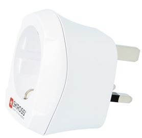 SKROSS Grounded Europe to UK travel adapter, 15A, 110-125V, white i gruppen HJEM, HUS & HAVE / Elektricitet & Belysning / Rejseadaptere hos TP E-commerce Nordic AB (38-74895)