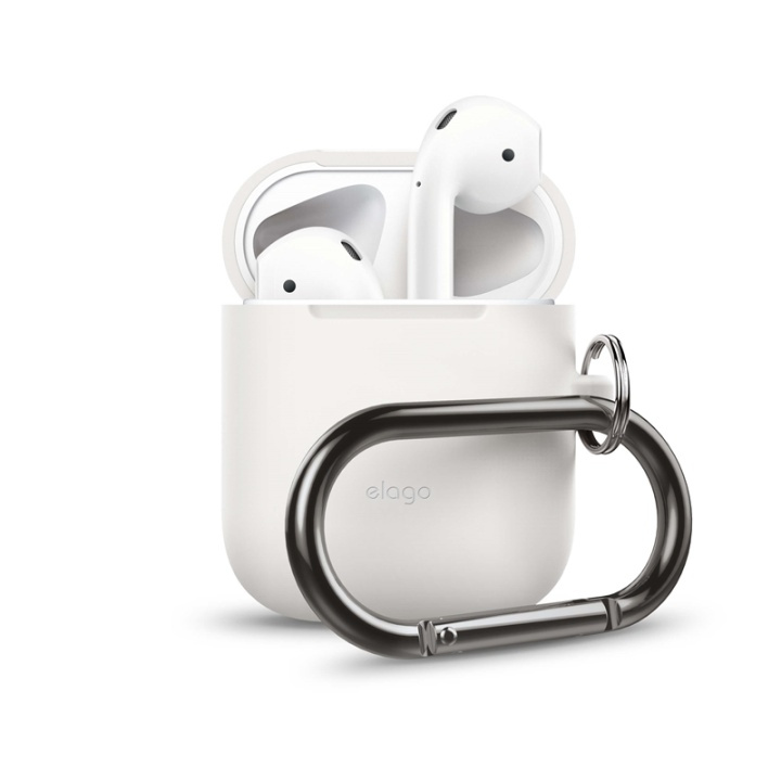Elago Beskyttelses Etui til Airpod m/Karabin Hvid i gruppen HJEMMEELEKTRONIK / Lyd & billede / Hovedtelefoner & Tilbehør / Tilbehør hos TP E-commerce Nordic AB (38-75023)