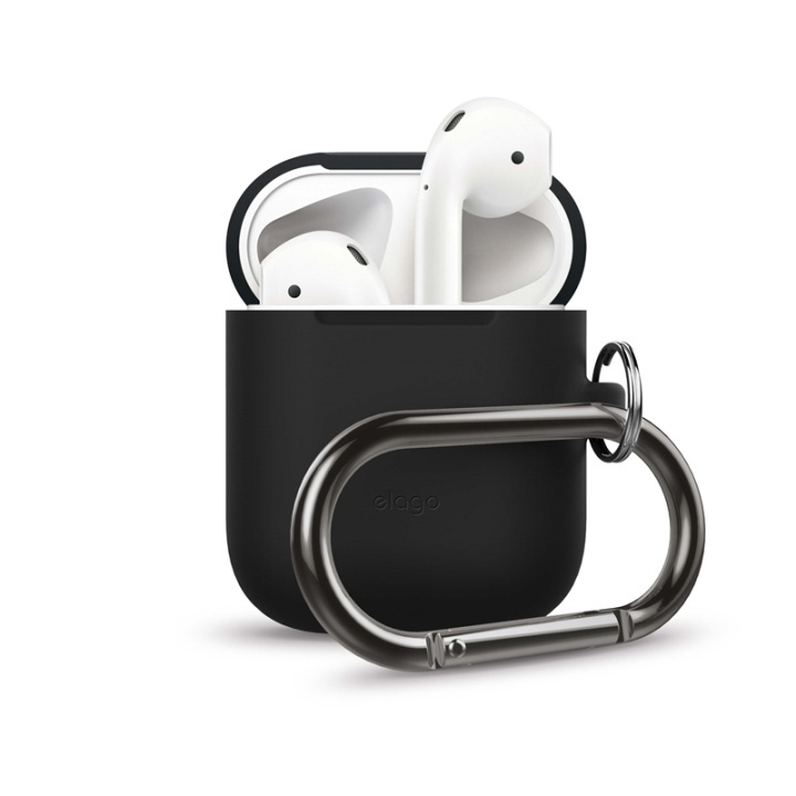Elago Beskyttelses Etui til Airpod m/Karabin Sort i gruppen HJEMMEELEKTRONIK / Lyd & billede / Hovedtelefoner & Tilbehør / Tilbehør hos TP E-commerce Nordic AB (38-75024)