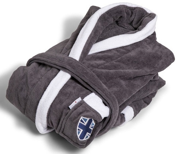 Lord Nelson Victory Velour Robe Mörk Grå S/M i gruppen HJEM, HUS & HAVE / Badværelse / Badekåber hos TP E-commerce Nordic AB (38-75396-GR)