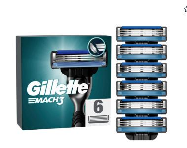Gillette Mach3 Base 6p i gruppen SKØNHED & HELSE / Hår og styling / Barbering og trimning / Barberskraber og tilbehør hos TP E-commerce Nordic AB (38-76998)