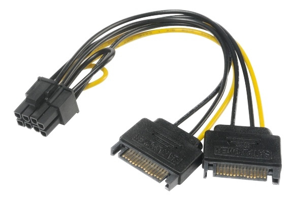 SATA power to 6+2pin PCIe i gruppen COMPUTERTILBEHØR / Kabler og adaptere / Interne / SATA hos TP E-commerce Nordic AB (38-77029)