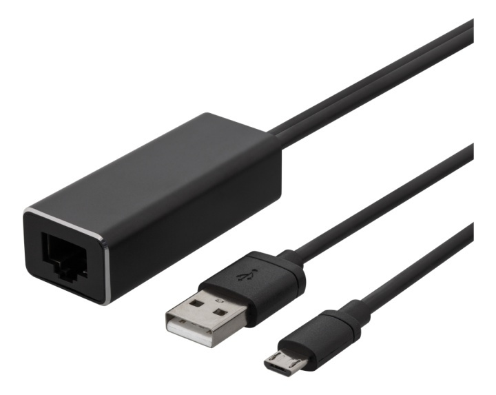 DELTACO Ethernet-adapter for ChromeCast, USB, RJ45, black i gruppen COMPUTERTILBEHØR / Netværk / Netværkskort / USB hos TP E-commerce Nordic AB (38-77064)