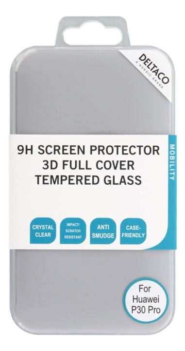 DELTACO screen protector for Huawei P30 Pro, 3D curved glass i gruppen SMARTPHONES & TABLETS / Mobil Beskyttelse / Huawei hos TP E-commerce Nordic AB (38-77142)