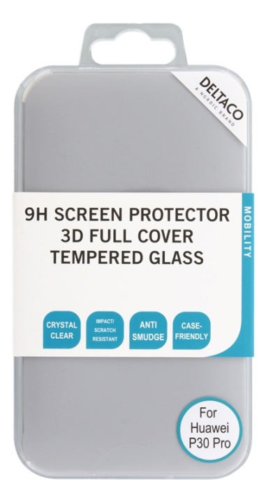 DELTACO screen protector for Huawei P30 Pro, 3D curved glass i gruppen SMARTPHONES & TABLETS / Mobil Beskyttelse / Huawei/Honori hos TP E-commerce Nordic AB (38-77142)