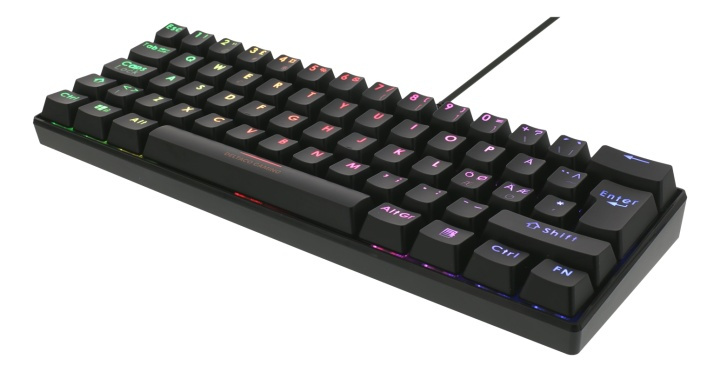 DELTACO GAMING mekaniskt tangentbord med röda brytare, 60% RGB, 62st tangenter i gruppen COMPUTERTILBEHØR / GAMING / Tastatur hos TP E-commerce Nordic AB (38-77155)