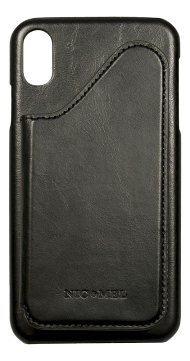 Nic & Mel Corey, case with card slots, iPhone XS Max, black leather i gruppen SMARTPHONES & TABLETS / Mobil Beskyttelse / Apple / iPhone XS Max / Cover hos TP E-commerce Nordic AB (38-77240)