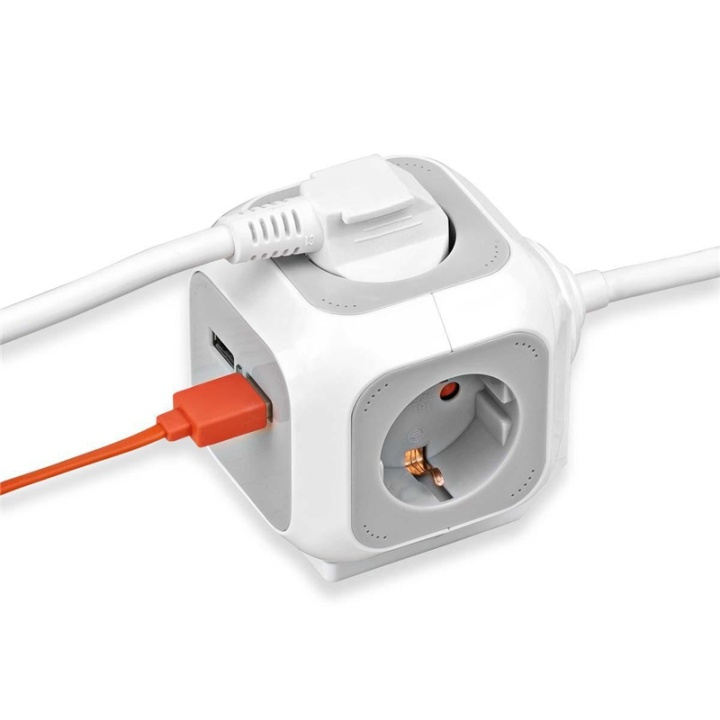 ALEA-Power-stik med USB / stikblok (4-vejs stikdåser, 2x USB-oplader og 1,4 m kabel) i gruppen HJEM, HUS & HAVE / Elektricitet & Belysning / Stikdåse hos TP E-commerce Nordic AB (38-77383)